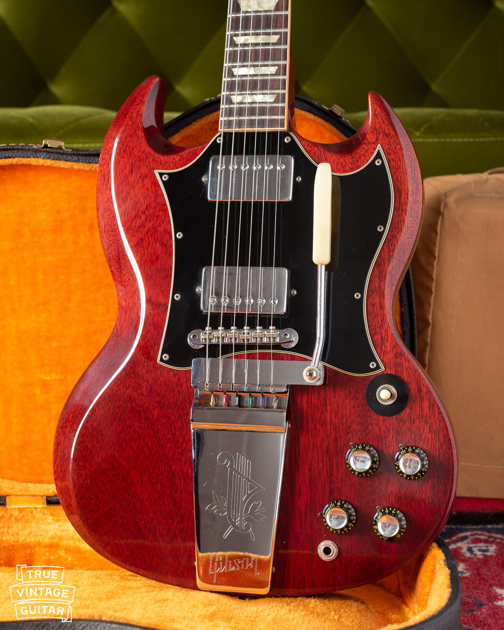 Gibson SG Standard 1969 Cherry Red with Lyre vibrola and large pickguard