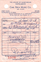 Fender Stratocaster 1958 original receipt