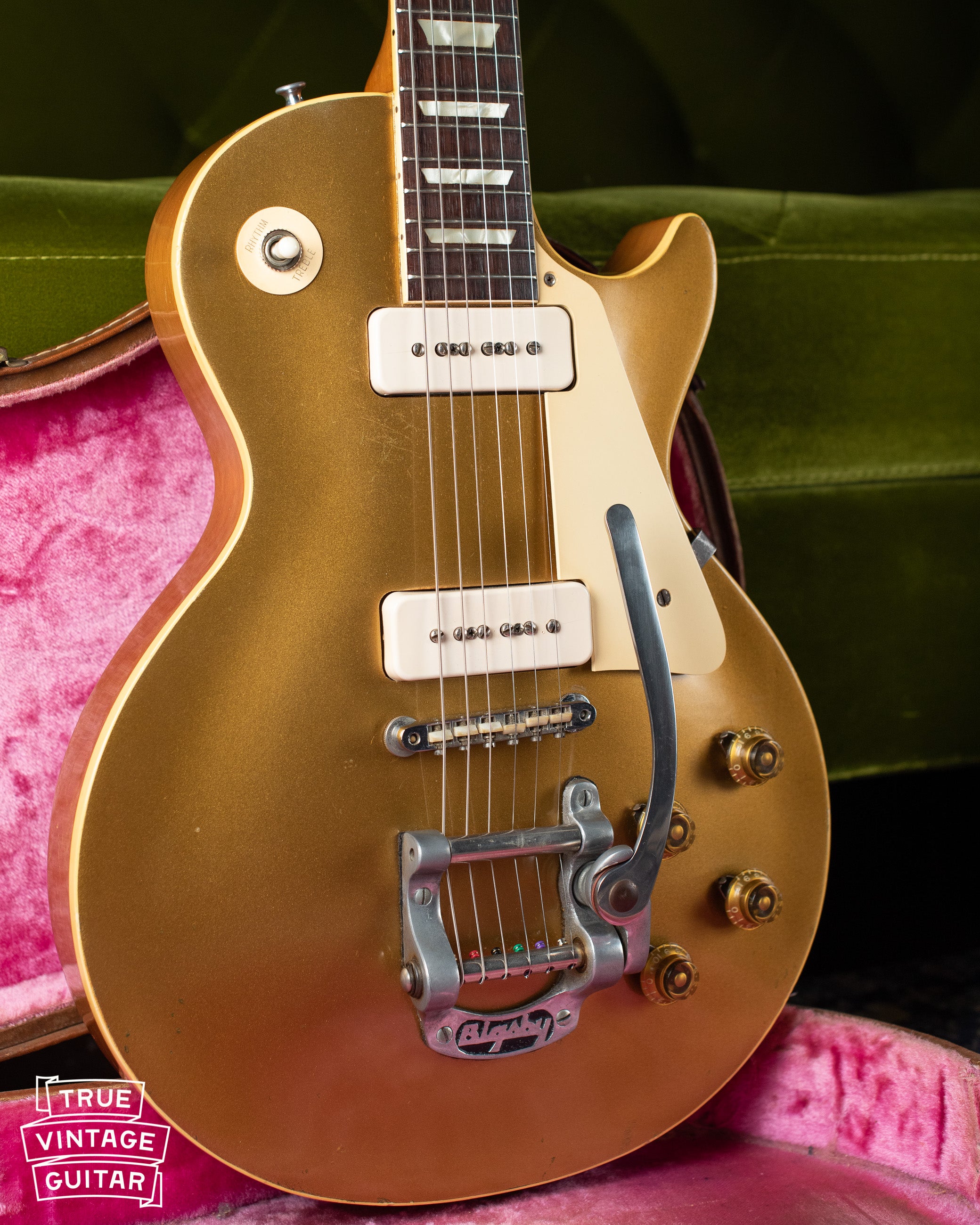 Vintage 1955 Gibson Les Paul Model Goldtop factory refinish update 1969