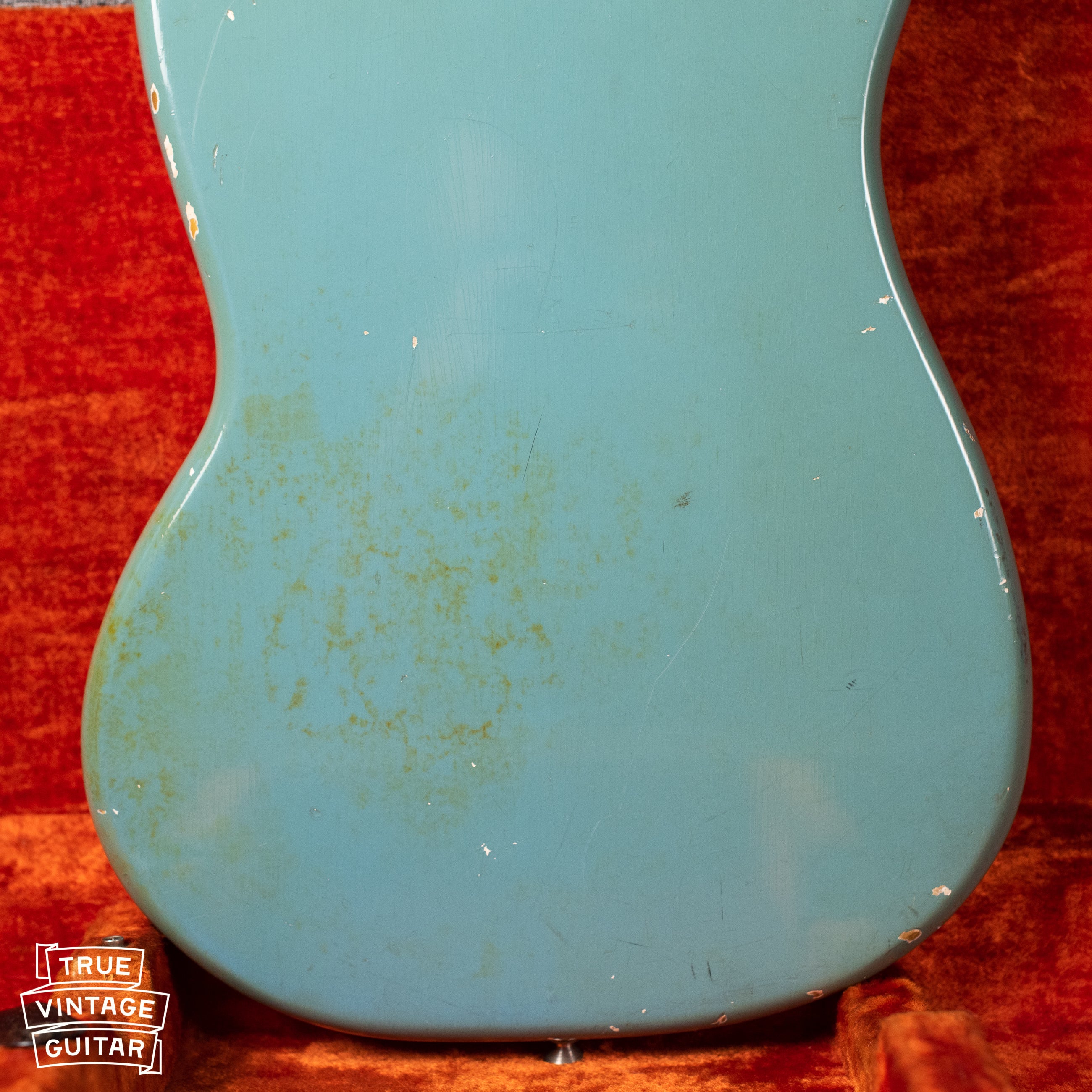 Back of body, Vintage 1966 Fender Mustang Blue