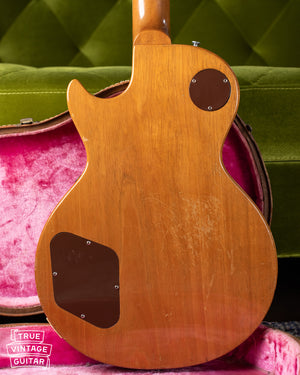 Mahogany back, Vintage 1955 Gibson Les Paul Model Goldtop factory refinish update 1969
